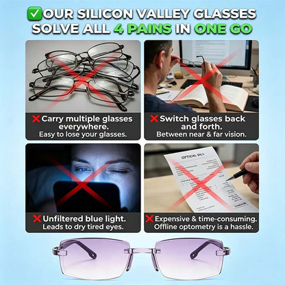 Color-Changing Reading Glasses – Clear Indoors, Tinted Outdoors