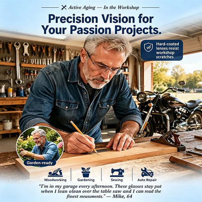 Color-Changing Reading Glasses – Clear Indoors, Tinted Outdoors
