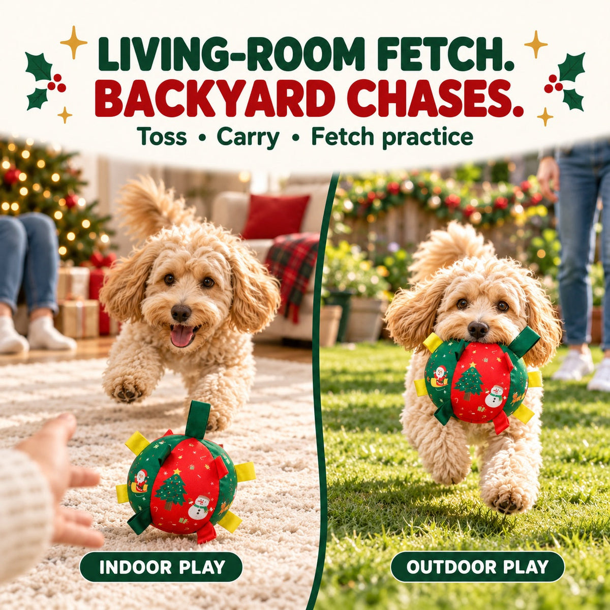 Lorqesia™ Christmas Rattle Ball — Shake, Chase & Cuddle
