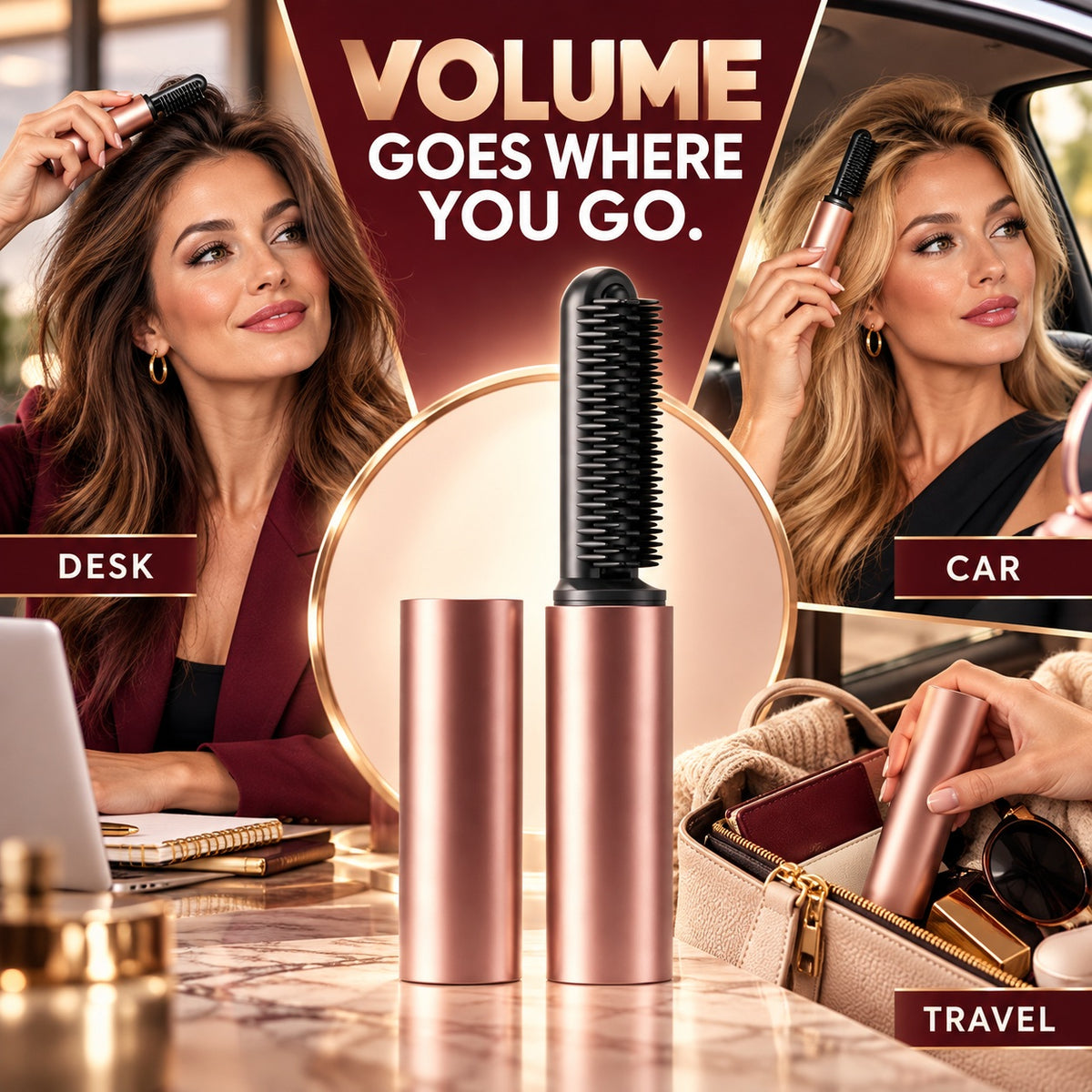 Lorqesia™ Cordless Mini Heated Volumizing Brush