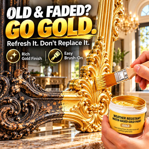 Weather Resistant Water-Based Gold Paint