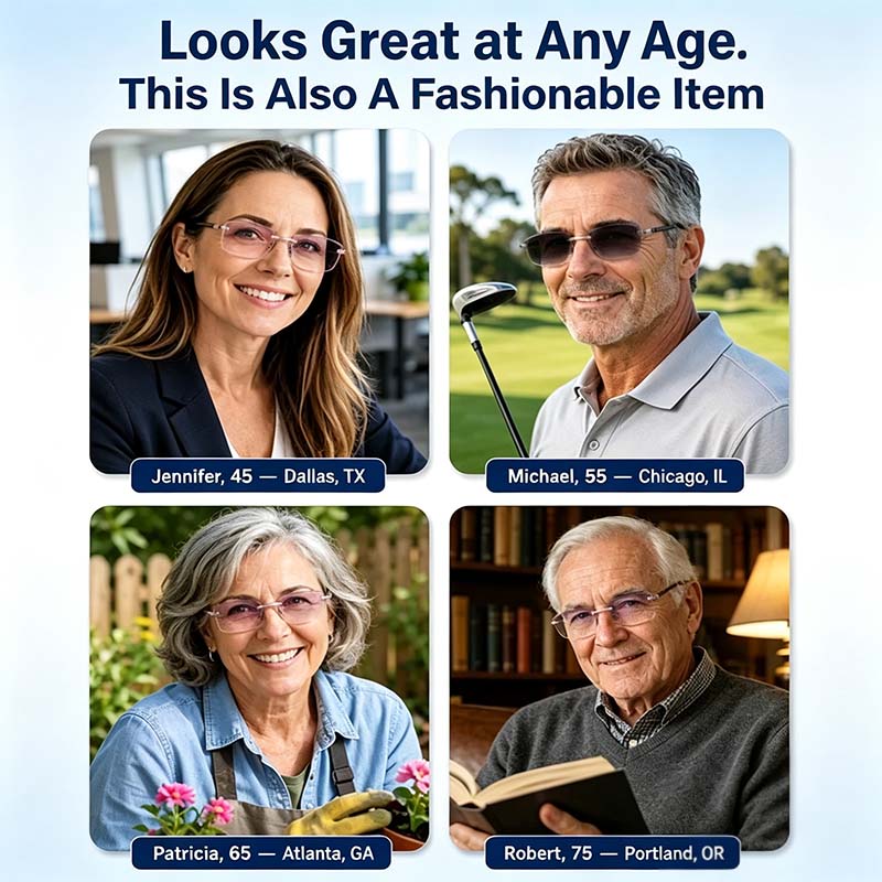 Color-Changing Reading Glasses – Clear Indoors, Tinted Outdoors