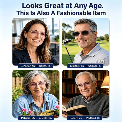 Color-Changing Reading Glasses – Clear Indoors, Tinted Outdoors