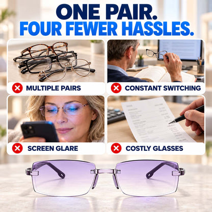 Color-Changing Reading Glasses – Clear Indoors, Tinted Outdoors