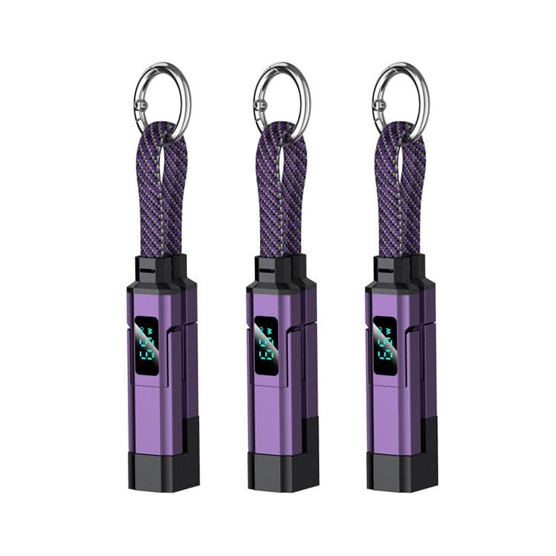 🔥HOT SALE 50% OFF🔥4-in-1 Digital Display Keychain Charging Cable