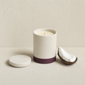 Coconut soy candle with a piece of coconut shell