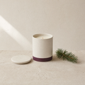 Evergreen soy candle with a pine sprig